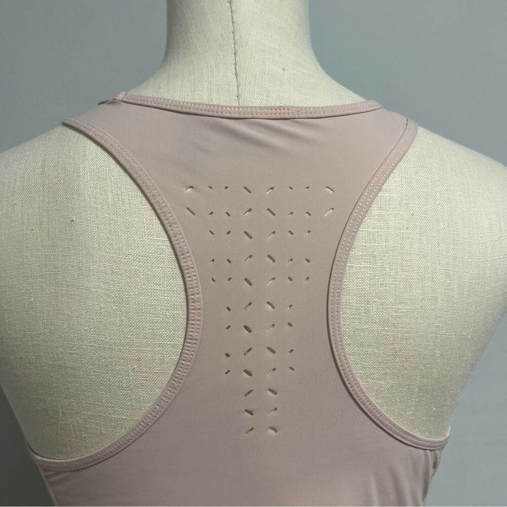 Zella racerback tank top womens size XSmall blush cutout pattern light pink - Picture 4 of 9